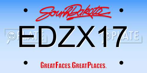 EDZX17 South Dakota License Plate