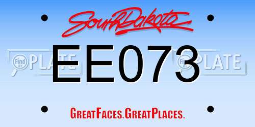 EE073 South Dakota License Plate