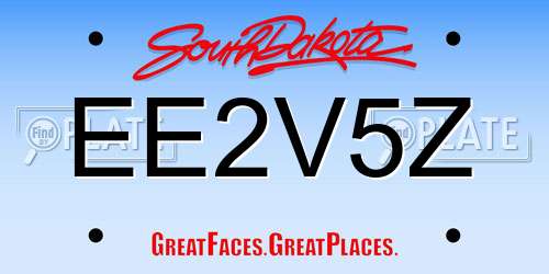 EE2V5Z South Dakota License Plate