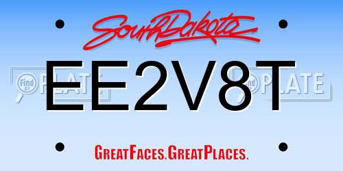 EE2V8T South Dakota License Plate