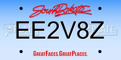 EE2V8Z South Dakota License Plate