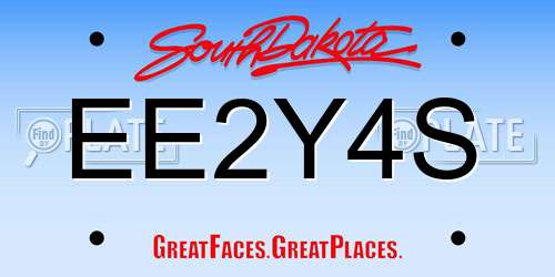 EE2Y4S South Dakota License Plate
