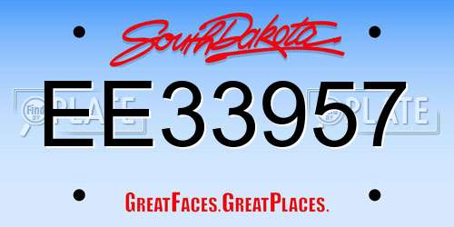 EE33957 South Dakota License Plate
