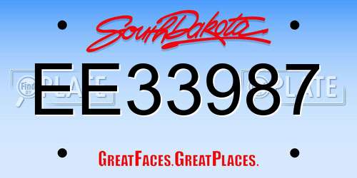 EE33987 South Dakota License Plate