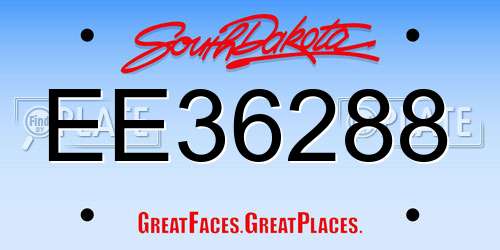 EE36288 South Dakota License Plate