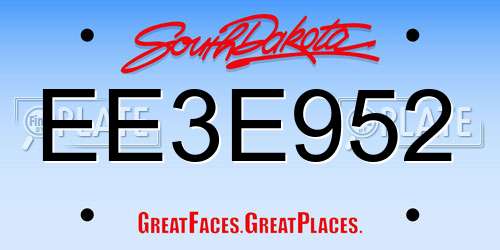 EE3E952 South Dakota License Plate