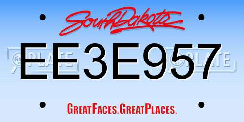 EE3E957 South Dakota License Plate