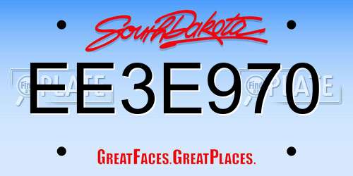EE3E970 South Dakota License Plate