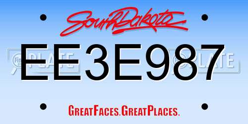EE3E987 South Dakota License Plate