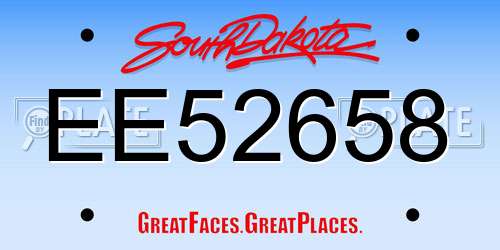 EE52658 South Dakota License Plate