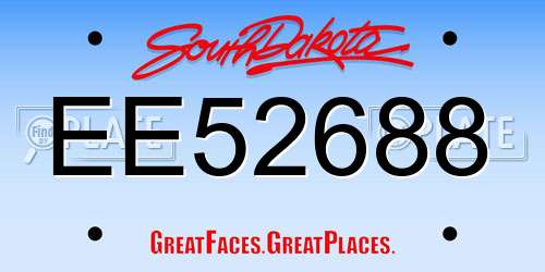 EE52688 South Dakota License Plate