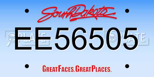 EE56505 South Dakota License Plate