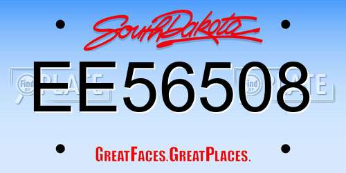 EE56508 South Dakota License Plate