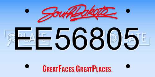 EE56805 South Dakota License Plate