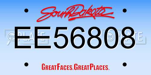 EE56808 South Dakota License Plate