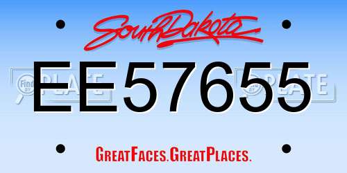 EE57655 South Dakota License Plate