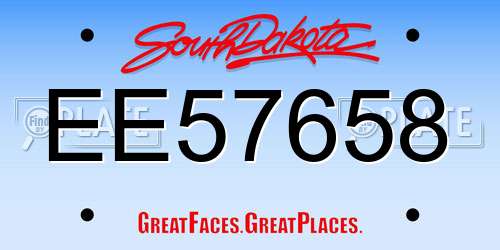 EE57658 South Dakota License Plate