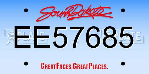 EE57685 South Dakota License Plate
