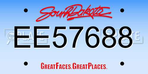 EE57688 South Dakota License Plate