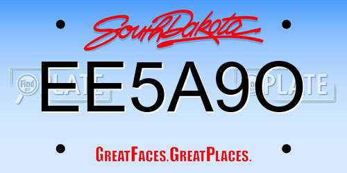 EE5A9O South Dakota License Plate