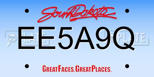 EE5A9Q South Dakota License Plate