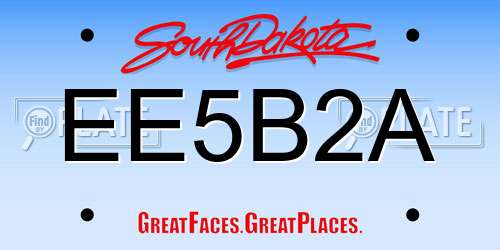 EE5B2A South Dakota License Plate