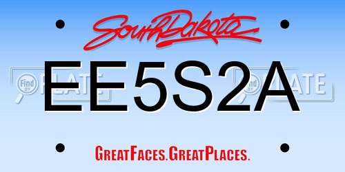 EE5S2A South Dakota License Plate