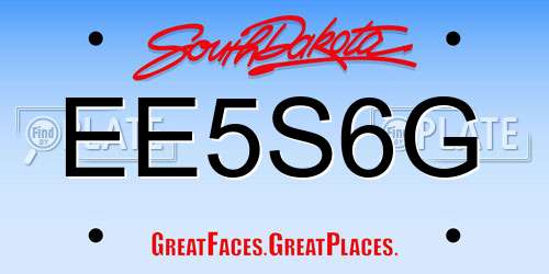 EE5S6G South Dakota License Plate
