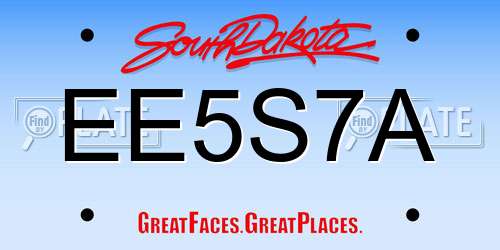 EE5S7A South Dakota License Plate