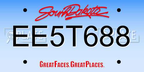 EE5T688 South Dakota License Plate