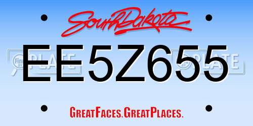 EE5Z655 South Dakota License Plate