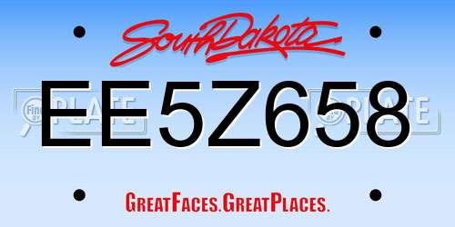 EE5Z658 South Dakota License Plate
