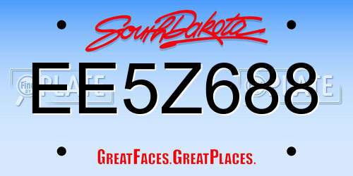 EE5Z688 South Dakota License Plate