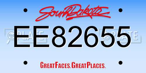 EE82655 South Dakota License Plate