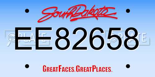 EE82658 South Dakota License Plate