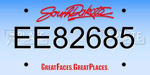 EE82685 South Dakota License Plate