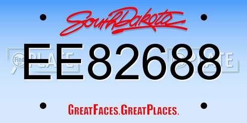 EE82688 South Dakota License Plate