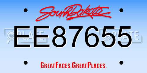EE87655 South Dakota License Plate