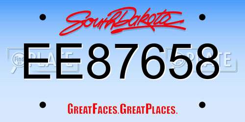 EE87658 South Dakota License Plate