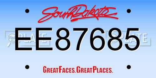 EE87685 South Dakota License Plate