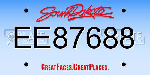 EE87688 South Dakota License Plate
