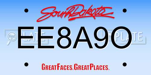 EE8A9O South Dakota License Plate
