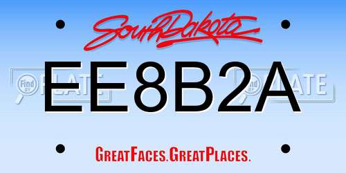 EE8B2A South Dakota License Plate