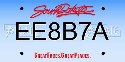 EE8B7A South Dakota License Plate