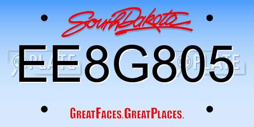 EE8G805 South Dakota License Plate