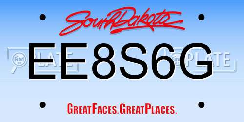 EE8S6G South Dakota License Plate