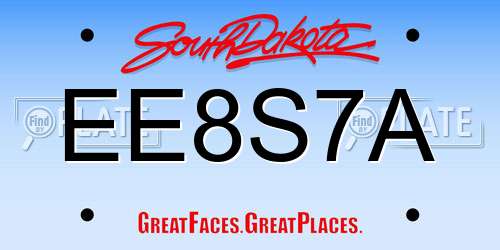 EE8S7A South Dakota License Plate