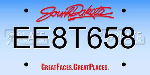 EE8T658 South Dakota License Plate