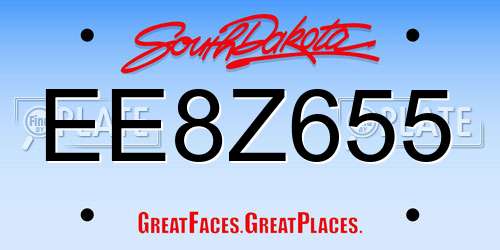 EE8Z655 South Dakota License Plate