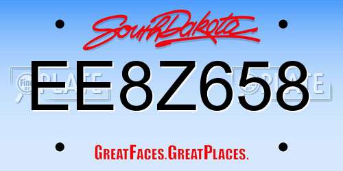 EE8Z658 South Dakota License Plate